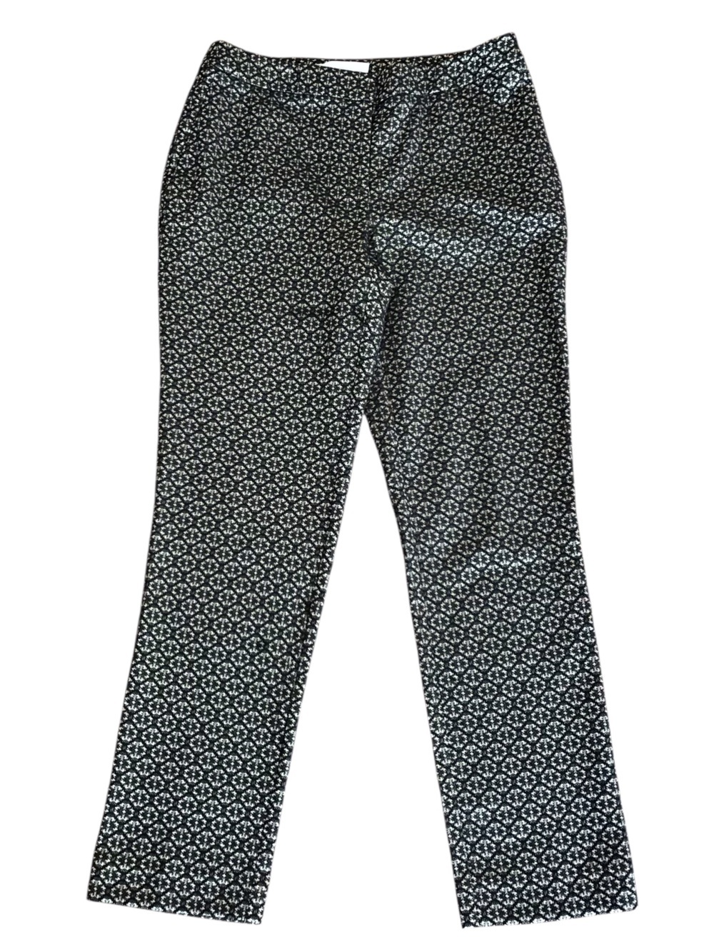Chicos Jacquard Black Gold Stretch Ankle Pants Chicos Size 00 (2 XS) NEW